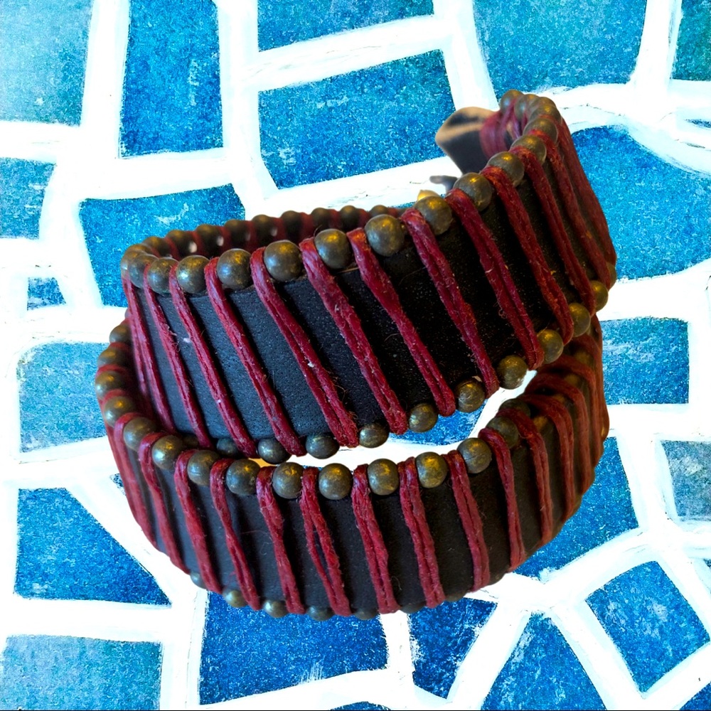 Upcycled leather bracelet